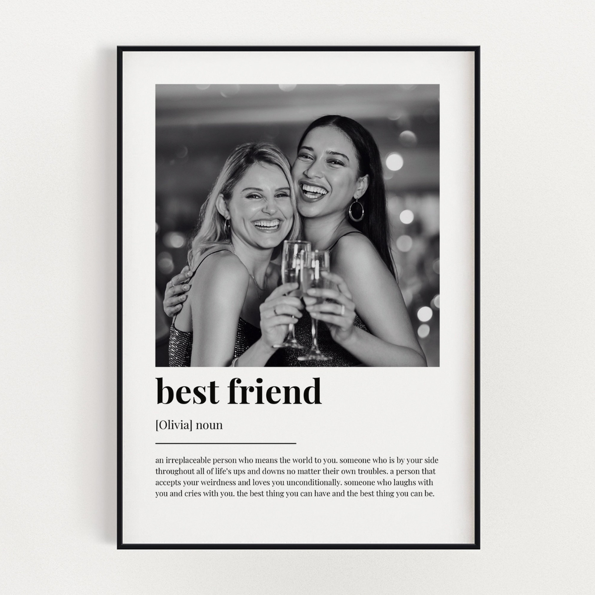 Best Friend Definition Canvas, Wall Art Decor, Best Friend Gift, Photo Definition Canvas, Custom Gift With Photo