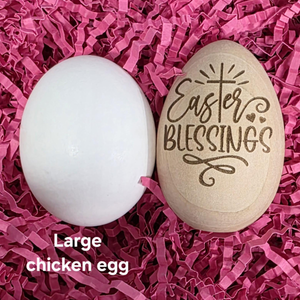 Engraved Wood Easter Eggs Christian Holiday Decor, Easter Day Gift For Family, Baby & Kid