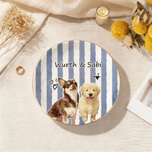 Custom Pet Jewelry Dish, Custom Dog Cat Memorial Portrait Ring Dish, Gift for Pet Owner