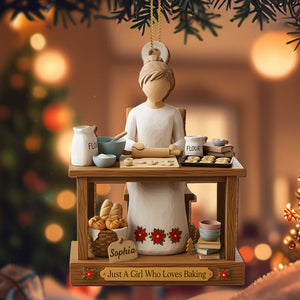 Just A Girl Who Loves Baking, Personalized Ornament, Gift For Bakers And Home Chefs