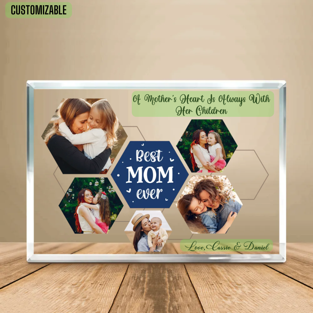 A Mother's Heart Is Always With Her Children - Personalized Acrylic Plaque - Gift For Mother