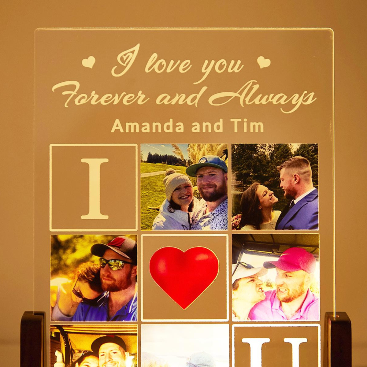 Personalized DIY Photo Night Light For Couple, Photo Collage LED Light, Custom Photo Lamp, Anniversary Gift, Birthday Gift For Couple