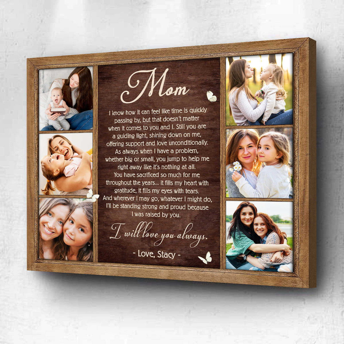 Mom I Will Always Love You Mother Poem - Personalized Canvas - Gift For Mom, Mother's Day, Birthday Gift