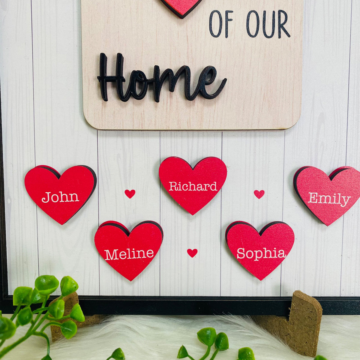 Personalized Mom Sign Mother's Day, Mom Is The Heart Of Our Home, Gifts From Kids, Personalized Mom Wooden Sign