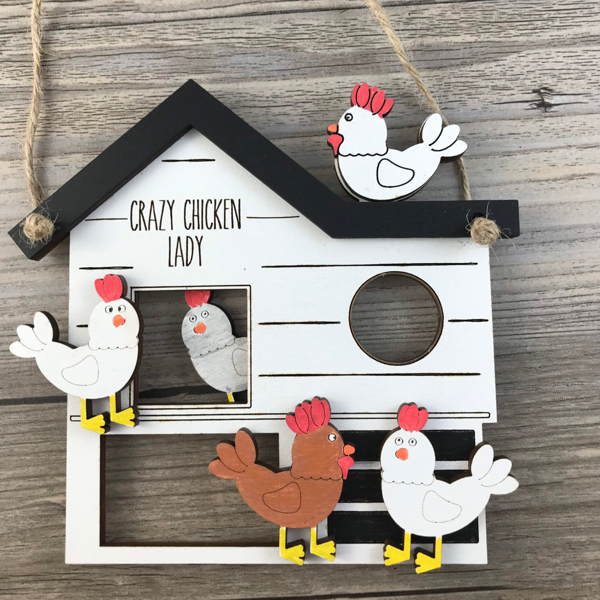 Chicken Coop Crazy Chicken Lady - Personalized Shaped Ornament - Christmas Farmhouse Gift