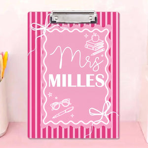Teacher Clipboard with Name Customization Student Desk Organizer Classroom Decor Teacher Appreciation Gift School Office Supplies