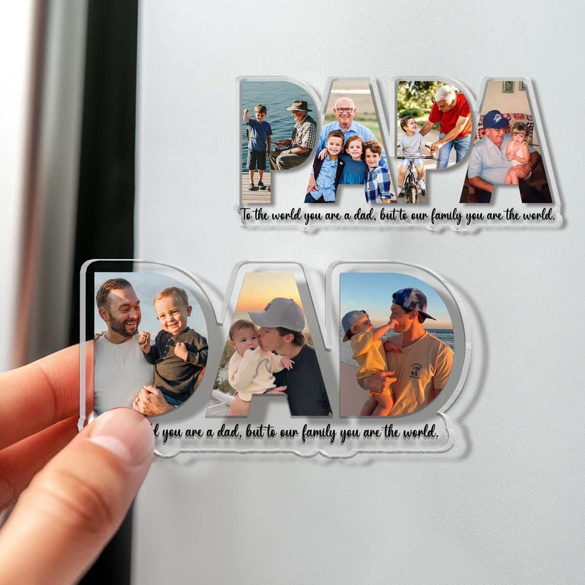 Personalized Dad Papa Magnet With Picture, Custom Dad And Kids Photo Magnet, Fathers Day Gift For Dad, Papa, Gift For Husband, New Dad Gift