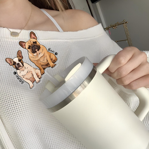 Personalized Pet Lovers Gift, Custom Dog Cat Portrait Straw Topper, Dog Cat Photo Straw Cover, Gift For Dog Mom Cat Mom