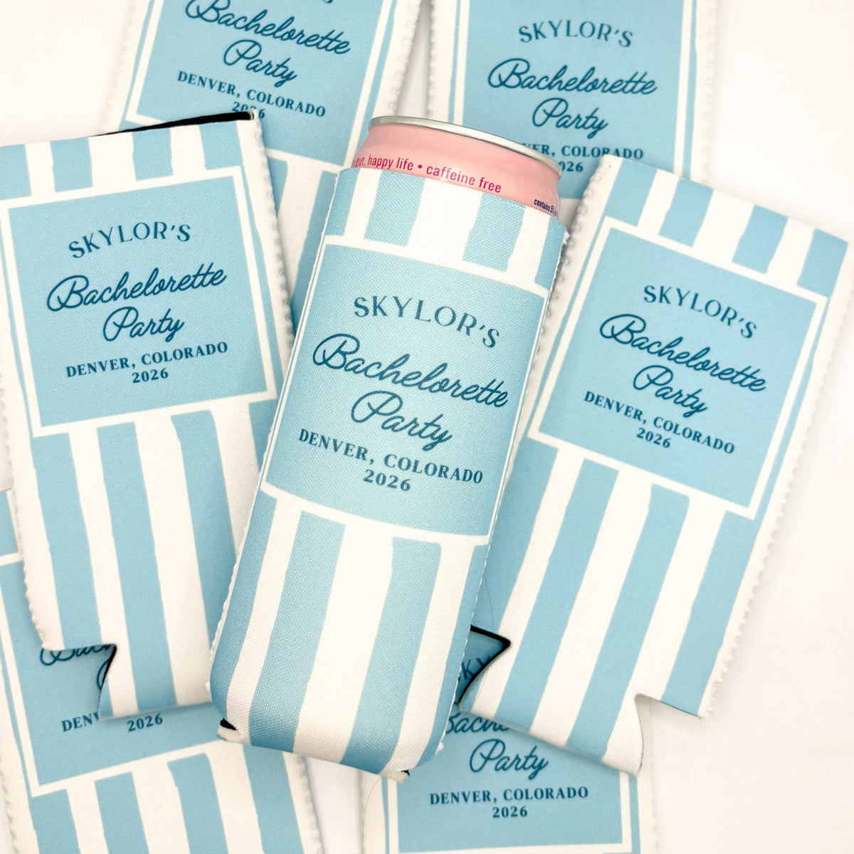 Personalized Coastal Bachelorette Can Cooler, Custom Can Cooler, Beach Bachelorette Party, Custom Party Favors