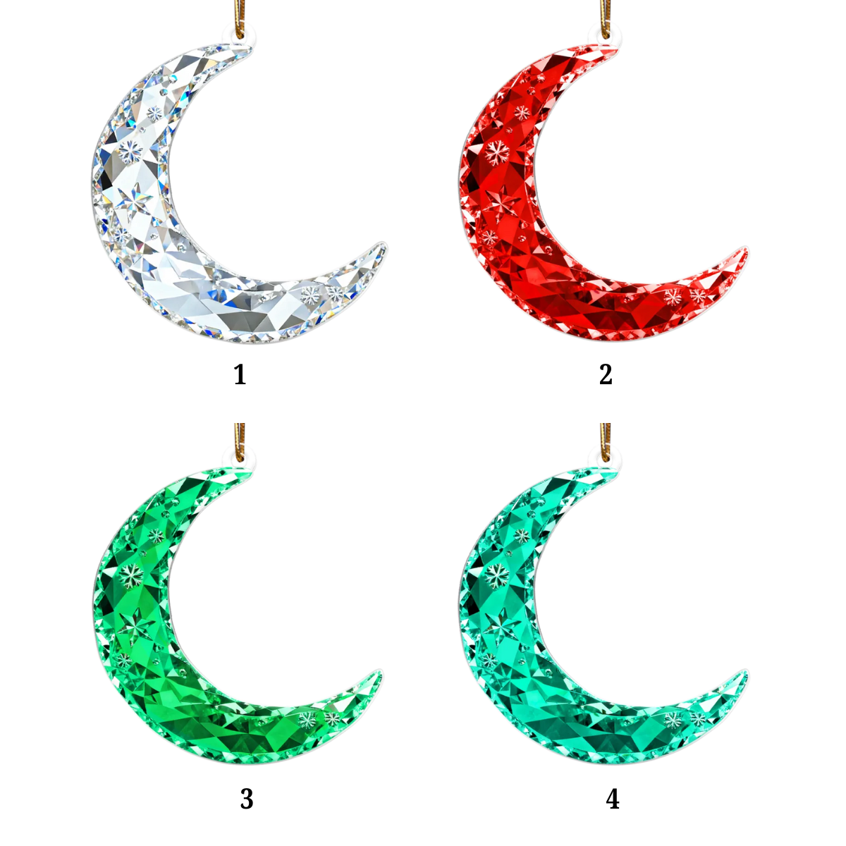 Love my Grandkid to the Moon and Back 3D Crystal Effect - Personalized Acrylic Ornament - Christmas Gift for Grandma, Grandkids