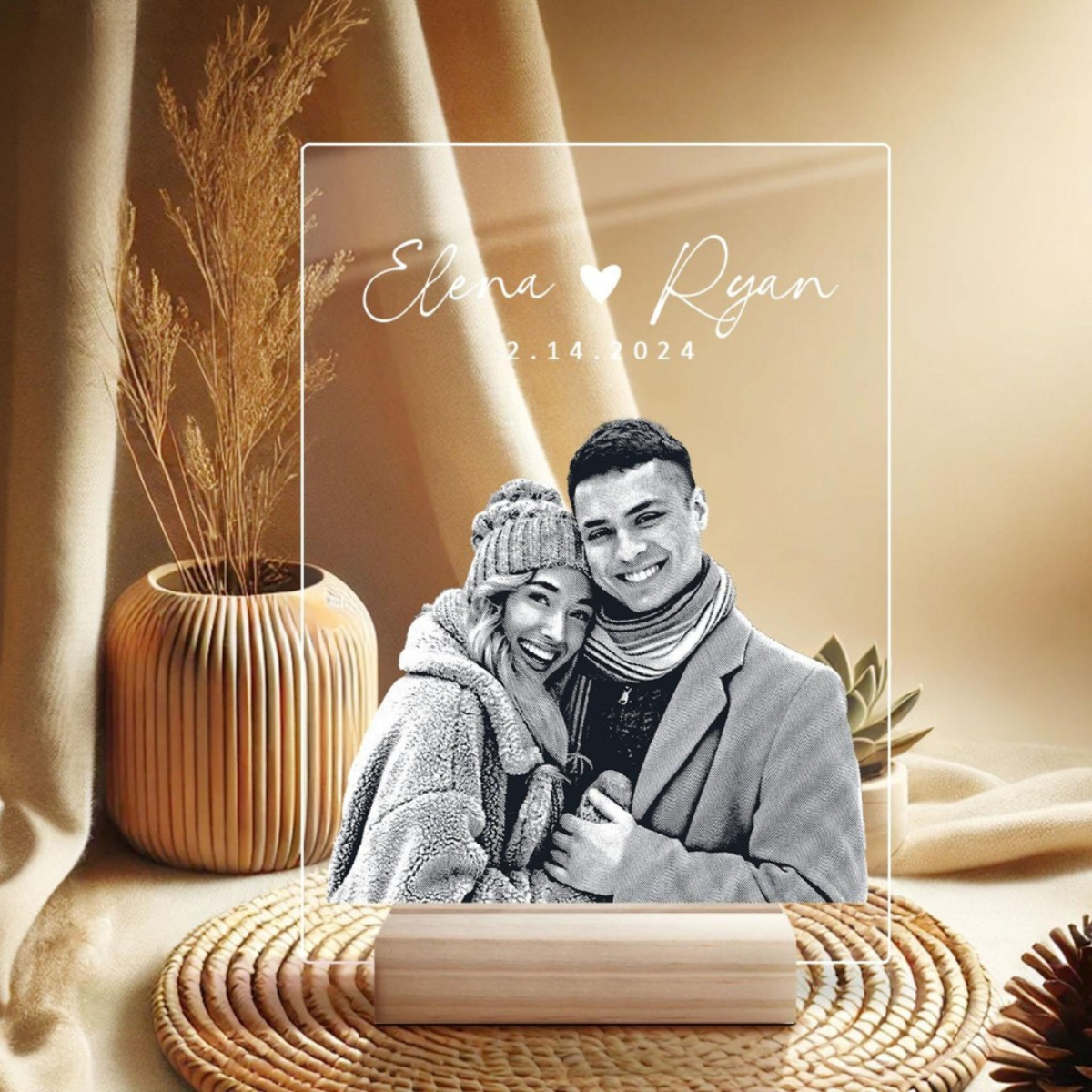 Custom Picture Night Light, Wedding Gifts for Couple, Personalized Photo Lamp, Anniversary Gift, Photo Night Light, Valentine Gifts For Couple