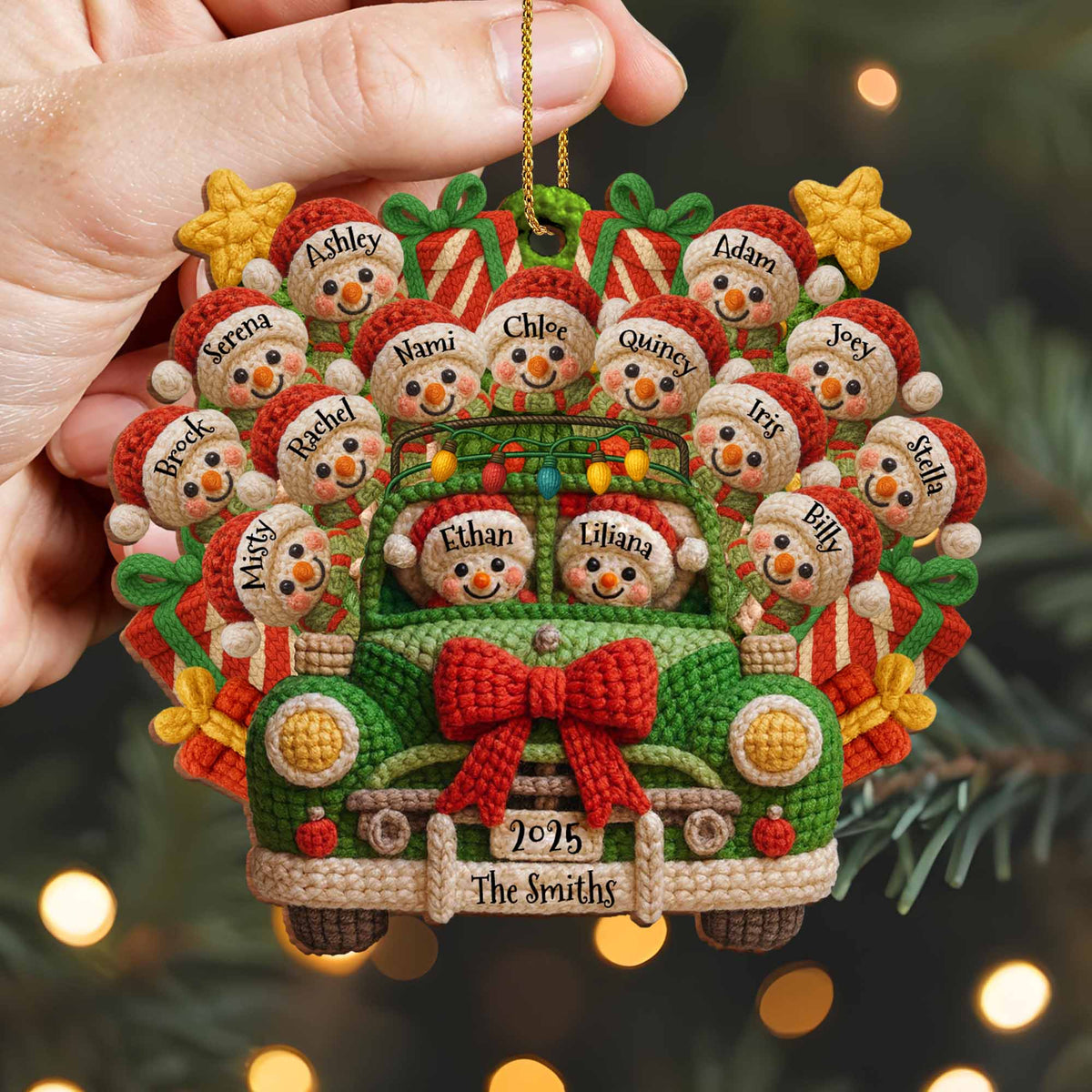 Cozy Christmas Ride With Festive Cheer, Custom Wood Ornament, Gift For Family and Christmas Enthusiasts