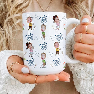 Personalized Dad Golf Mug: Custom Baby Face Golf Mug, Funny Dad By Par Gift from Kids, Father's Day Gift for Husband