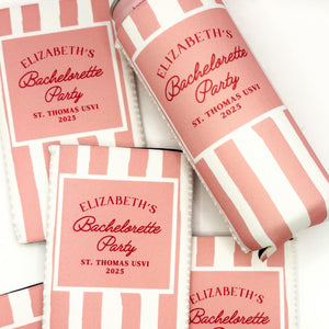 Personalized Coastal Bachelorette Can Cooler, Custom Can Cooler, Beach Bachelorette Party, Custom Party Favors