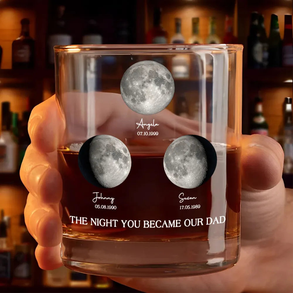The Night You Became My Dad - Personalized Whiskey Glass - Gift For Dad, Father's Day, Birthday Gift