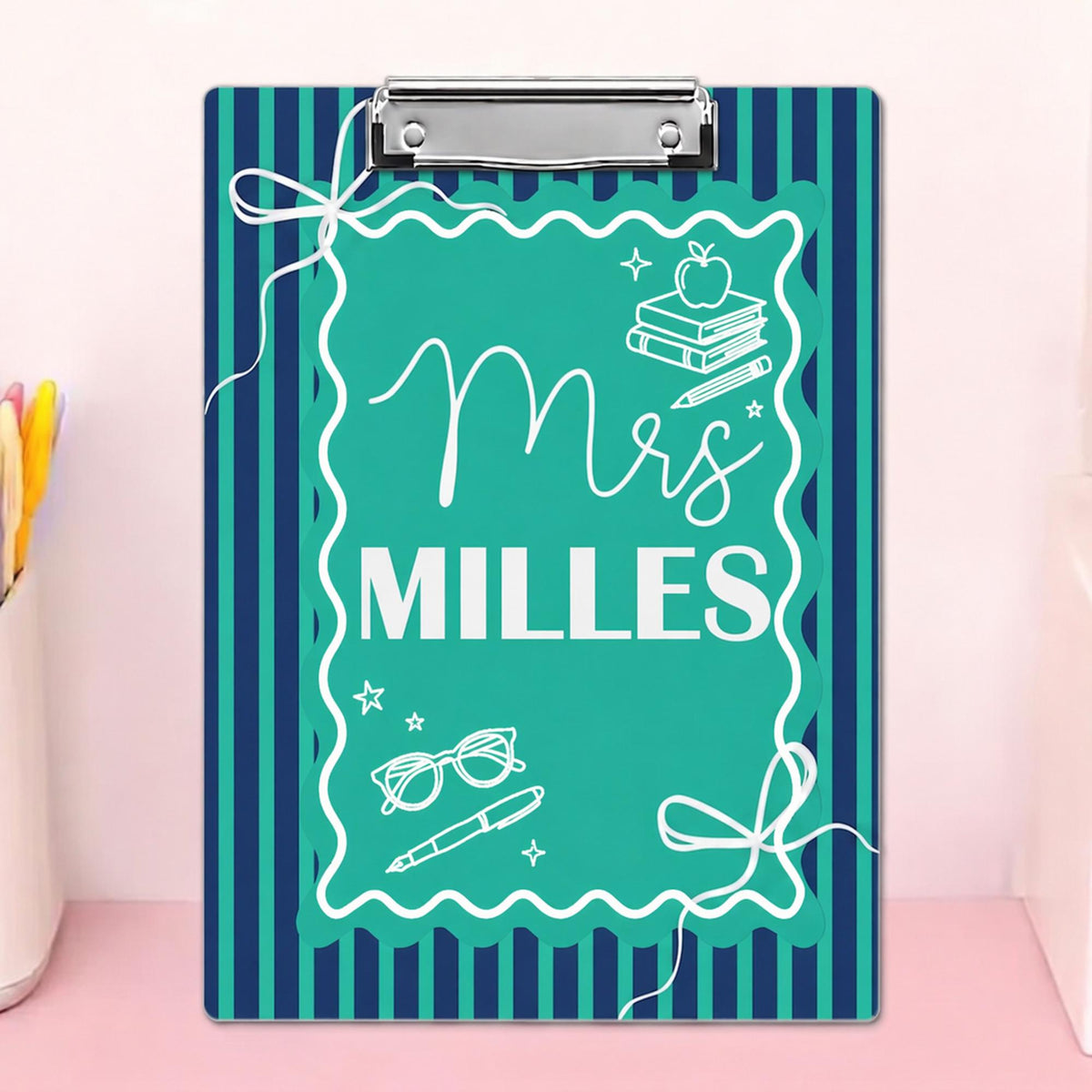 Teacher Clipboard with Name Customization Student Desk Organizer Classroom Decor Teacher Appreciation Gift School Office Supplies