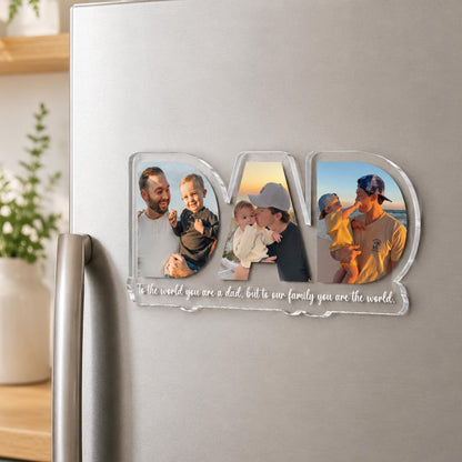 Personalized Dad Papa Magnet With Picture, Custom Dad And Kids Photo Magnet, Fathers Day Gift For Dad, Papa, Gift For Husband, New Dad Gift