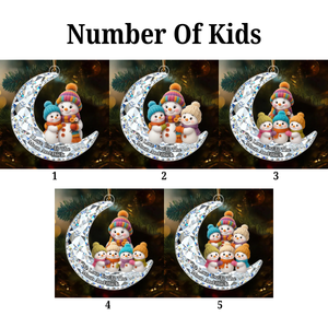 Love my Grandkid to the Moon and Back 3D Crystal Effect - Personalized Acrylic Ornament - Christmas Gift for Grandma, Grandkids