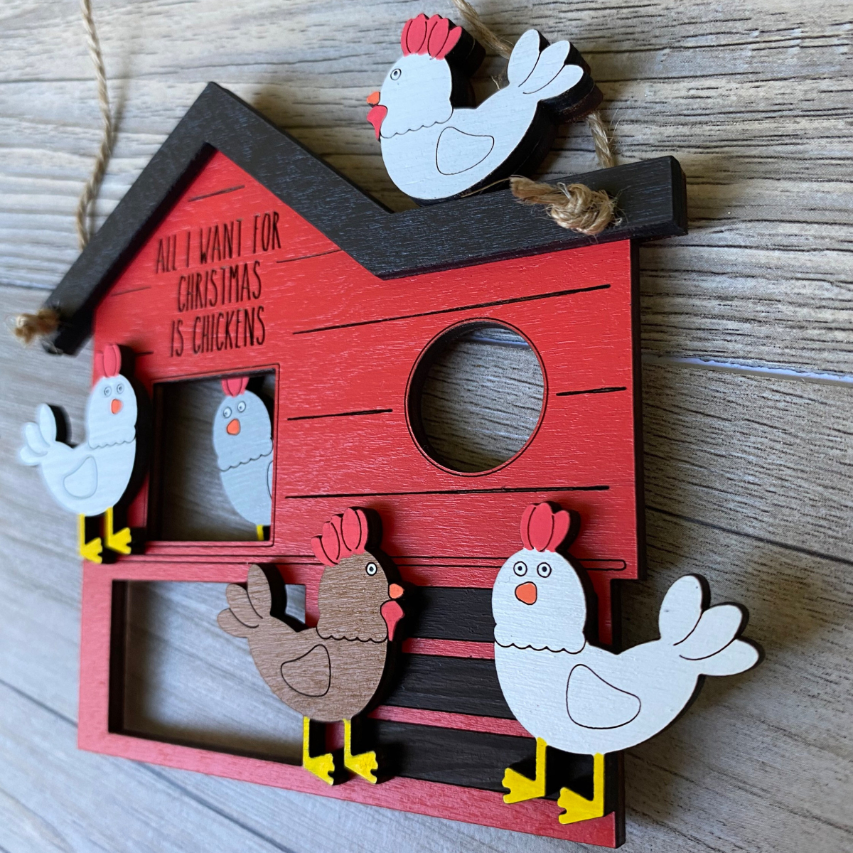 Chicken Coop Crazy Chicken Lady - Personalized Shaped Ornament - Christmas Farmhouse Gift