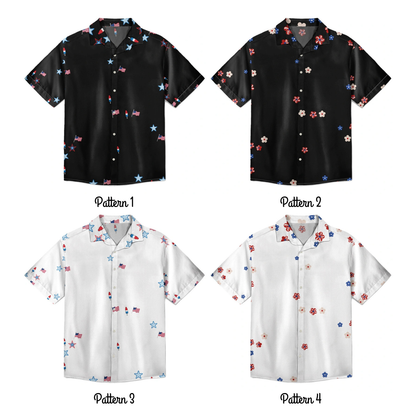 Custom Photo Stars & Stripes Best Dad Mom Grandpa Grandma Ever - Personalized Hawaiian Shirt - Gift For Dad Grandpa, Father's Day Gift