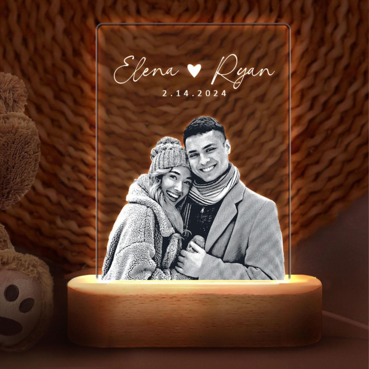 Custom Picture Night Light, Wedding Gifts for Couple, Personalized Photo Lamp, Anniversary Gift, Photo Night Light, Valentine Gifts For Couple