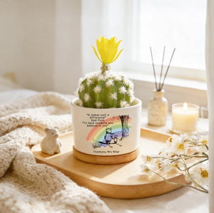 Custom Rainbow Flower Pot, Teacher Thank You Gift, Ceramic Succulent Planter Thank You For Helping Me Grow Teacher Appreciation Gift