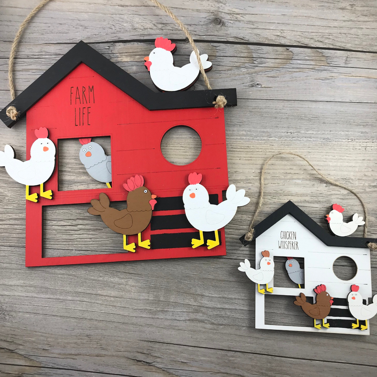Chicken Coop Crazy Chicken Lady - Personalized Shaped Ornament - Christmas Farmhouse Gift