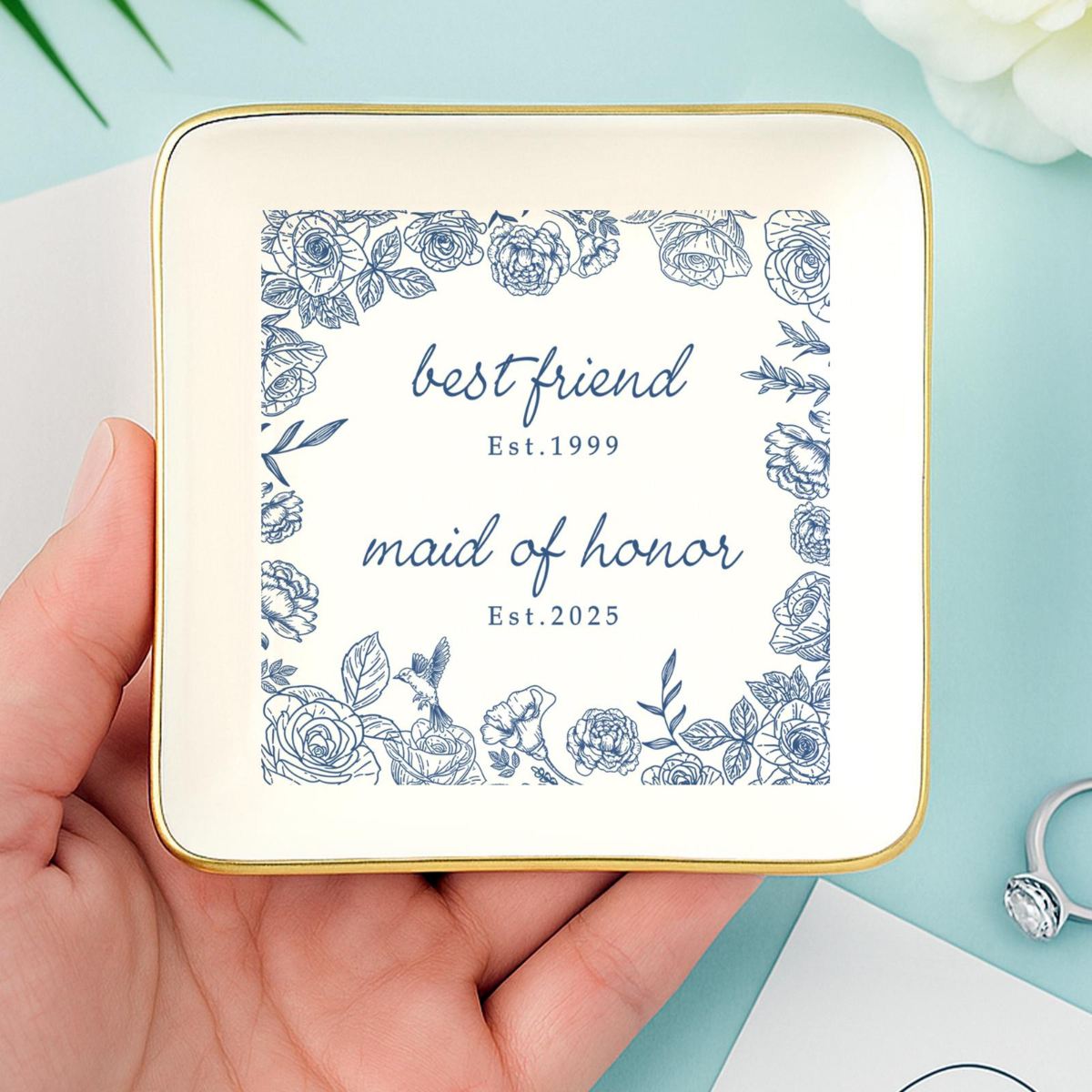 Personalized Maid of Honor Jewelry Tray, Bridesmaid Proposal Gift, Bridesmaid Gift, Wedding Gift