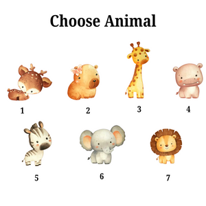 Baby Animal Night Light - Personalized Fabric Lamp - Gift For Kid