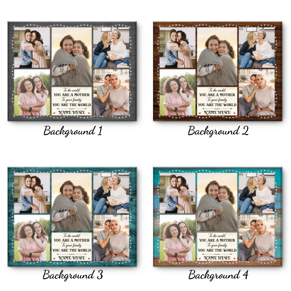 Mom Five Photos Collage - Personalized Canvas - Gift For Mom, Mother's Day, Birthday Gift