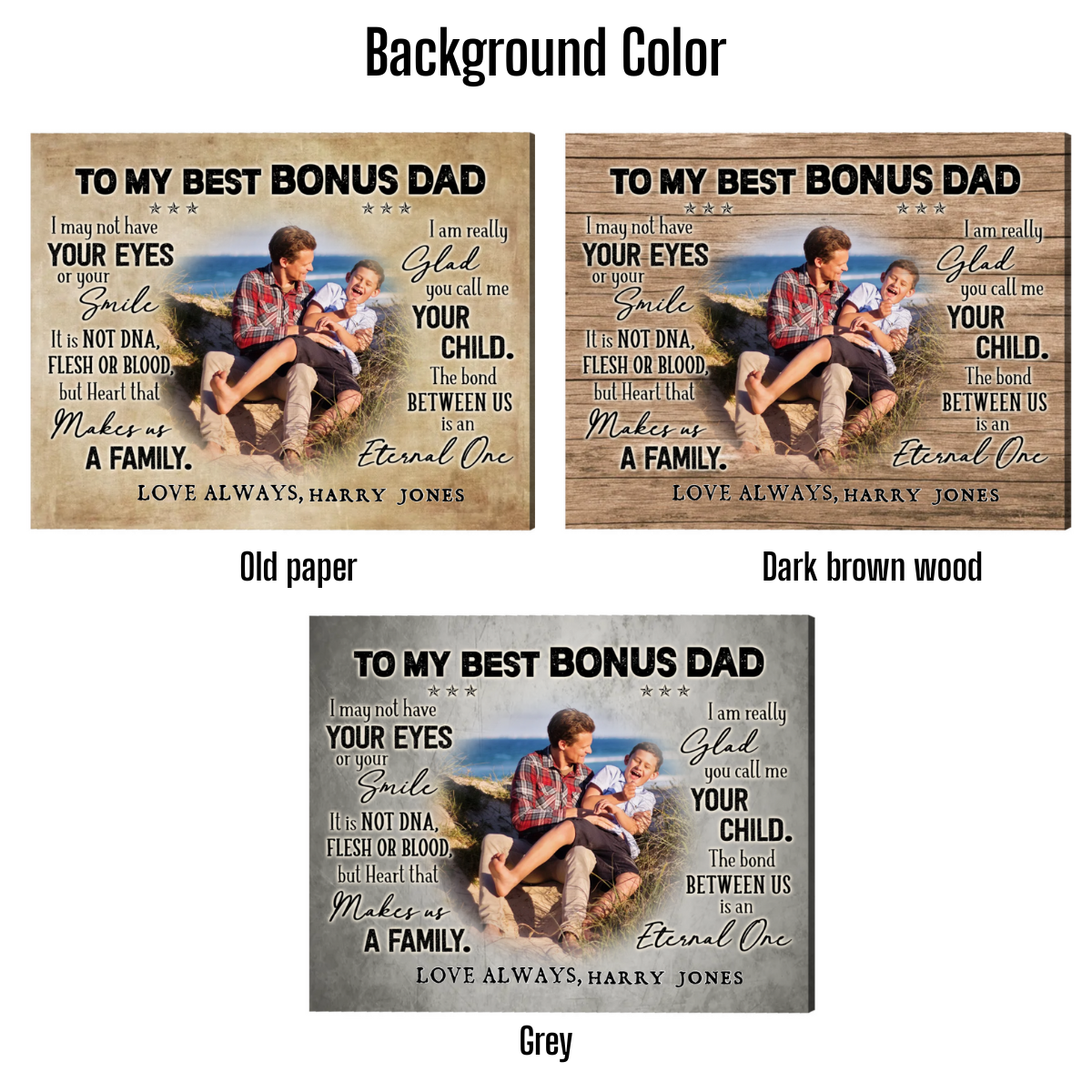 My Best Bonus Dad - Personalized Canvas - Gift For Step Dad, Bonus Dad, Father's Day, Birthday Gift