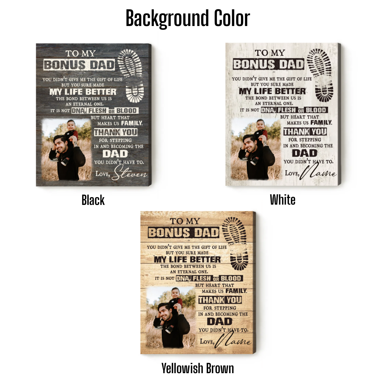 Heart That Made Us Family - Personalized Canvas - Gift For Step Dad, Bonus Dad, Father's Day, Birthday Gift