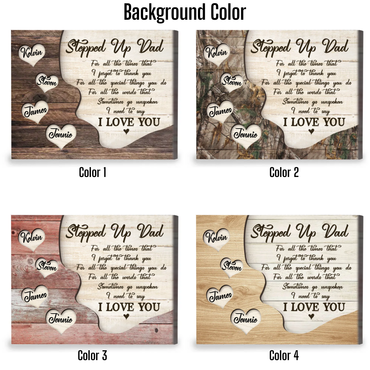 Stepped Up Dad I Need To Say I Love You - Personalized Canvas - Gift For Step Dad, Bonus Dad, Father's Day, Birthday Gift