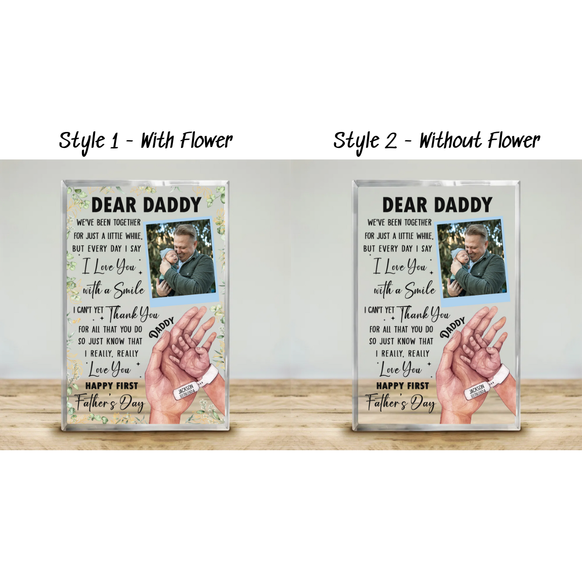 Happy First Fathers Day Acrylic Plaque, Personalized New Dad Gift, Dad Keepsake From Baby, First Time Father Gifts