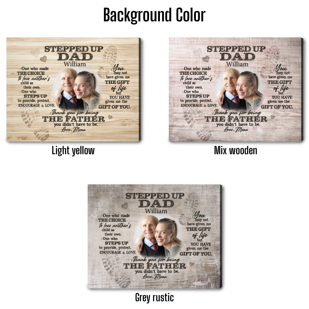 Thank You For Being The Father You Didn't Have To Be - Personalized Canvas - Gift For Step Dad, Bonus Dad, Father's Day, Birthday Gift