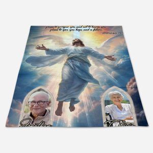 For I Know The Plans I Have For You-Jeremiah 29:11-Personalized Bible Blanket-Jesus In A Blanket-Scripture Muslin Blanket Upload Photo Custom Name