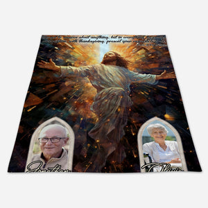 Do Not Be Anxious About Anything-Phillippians 4:6-Personalized Bible Scripture Blanket-Blanket With Jesus Face-Blankets With Scripture On Them Upload Photo Custom Name