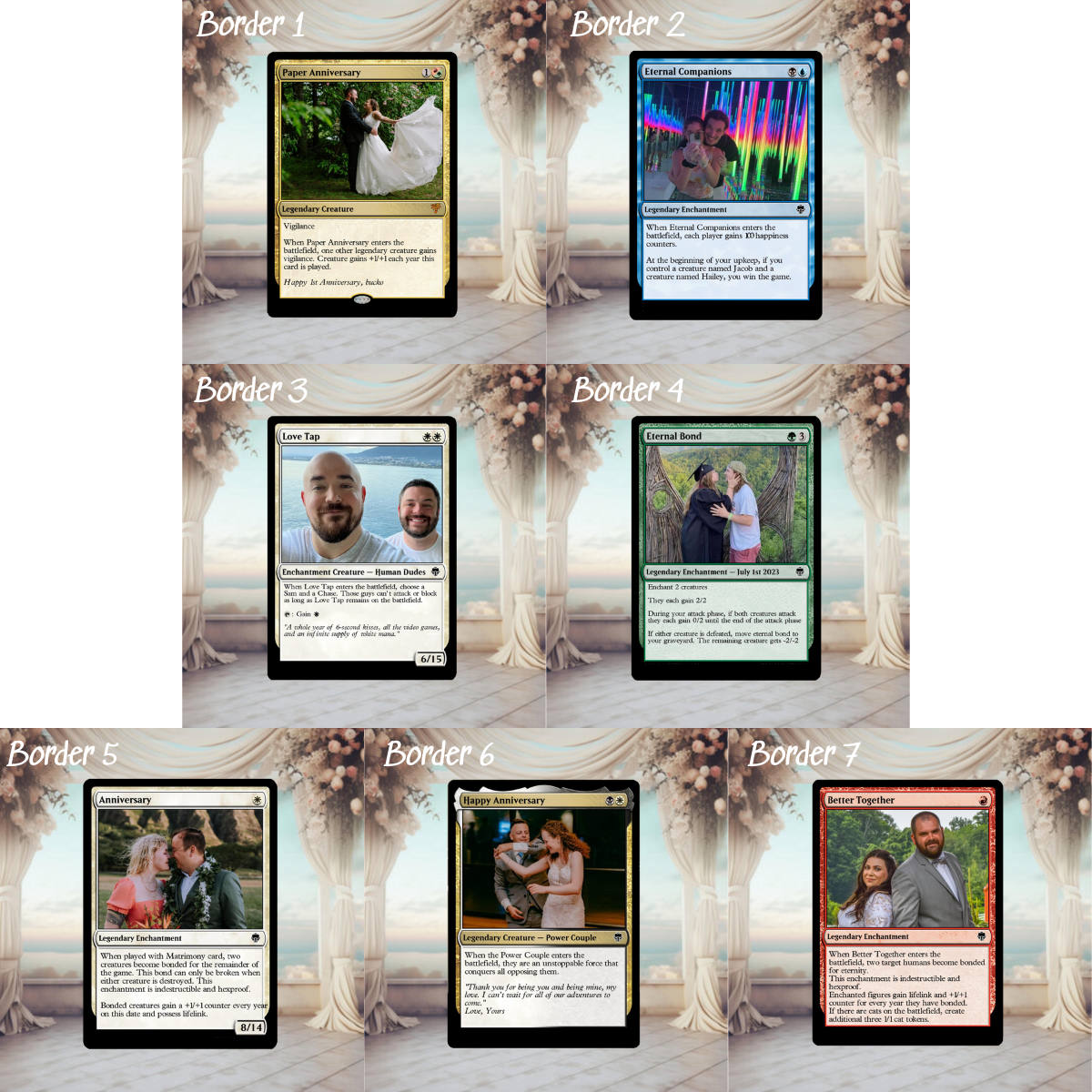 Magic the Gathering Custom Wedding Cards Custom Text, Color, Photo, Anniversary, Wedding, Party Cards