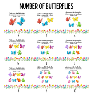 Sisters Are Like Butterflies 3D Effect Sea Glass - Personalized Mug - Christmas Gift for Sisters, Siblings