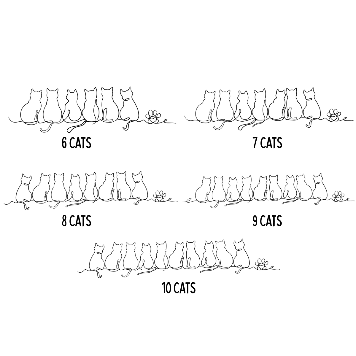 Cat Line - Personalized Canvas - Gift For Cat Lovers, Gift For Family