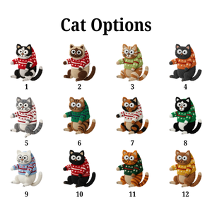 3D Effext Faux Crochet Funny Cat Hanging - Personalized Acrylic Ornament - Christmas Gift for Cat Lovers