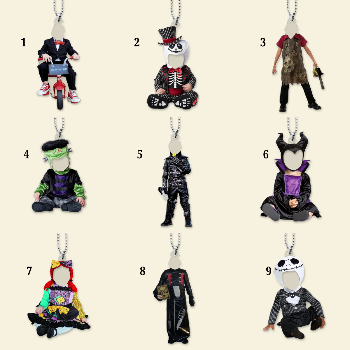 Funny Halloween Custom Kid's Face - Personalized Car Ornament - Halloween Gift For Family