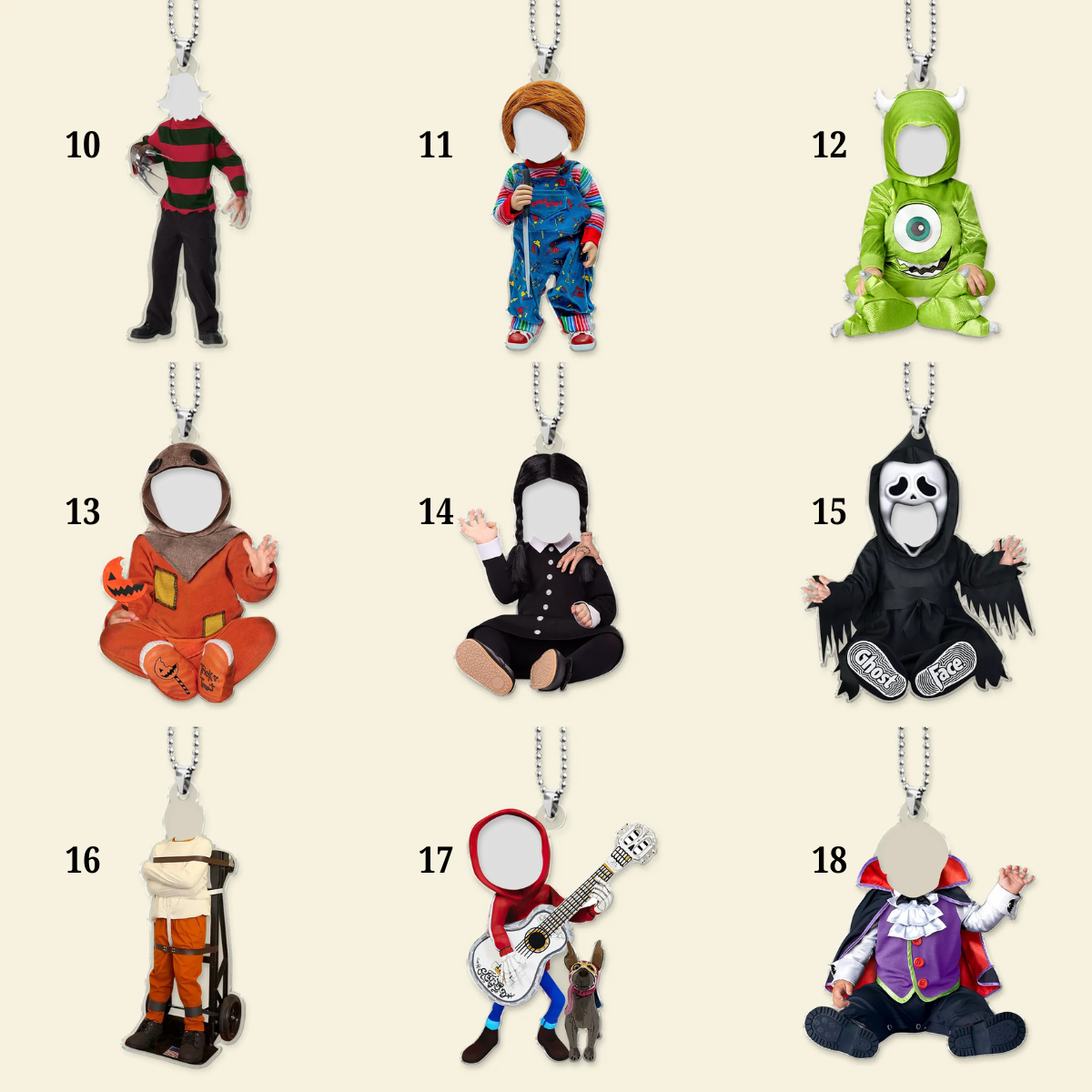 Funny Halloween Custom Kid's Face - Personalized Car Ornament - Halloween Gift For Family