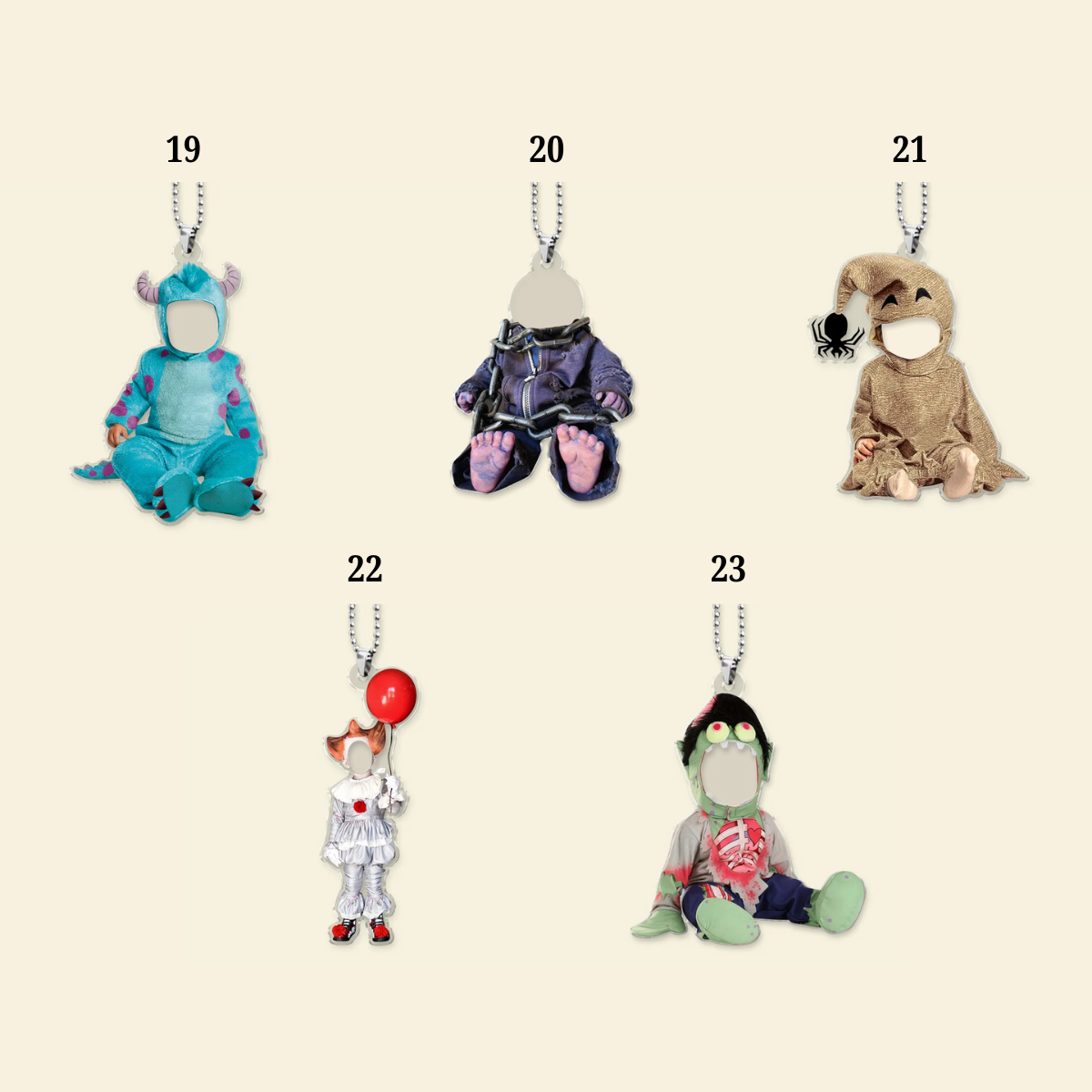 Funny Halloween Custom Kid's Face - Personalized Car Ornament - Halloween Gift For Family