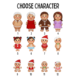 Gingerbread Cookie Family On Baking Tray - Personalized Acrylic Ornament - Christmas Gift For Family