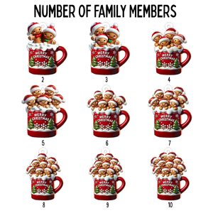 Gingerbread Family In Hot Cocoa Christmas Decor - Personalized Acrylic Ornament - Christmas Gift For Family