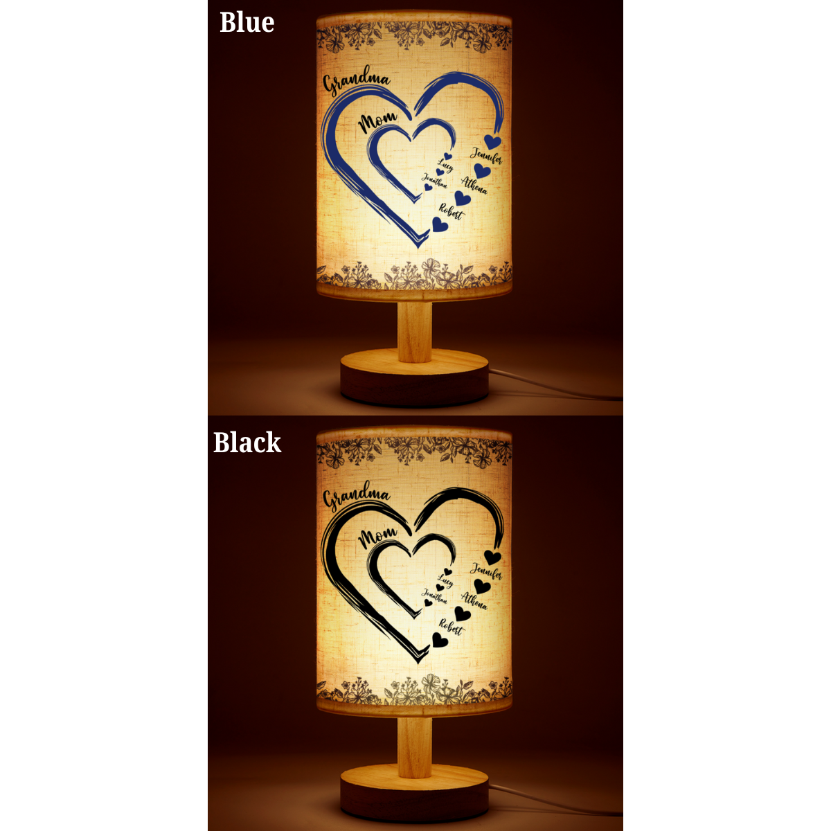 Mom Grandma Sweethearts - Personalized Fabric Lamp - Gift For Mom Grandma, Mother's Day Gift