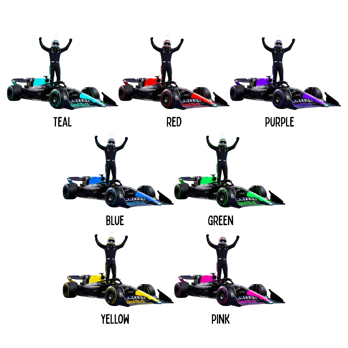 Personalized Race Car With Racer - Personalized Acrylic Shaped Ornament - Gift For Race Car Lovers