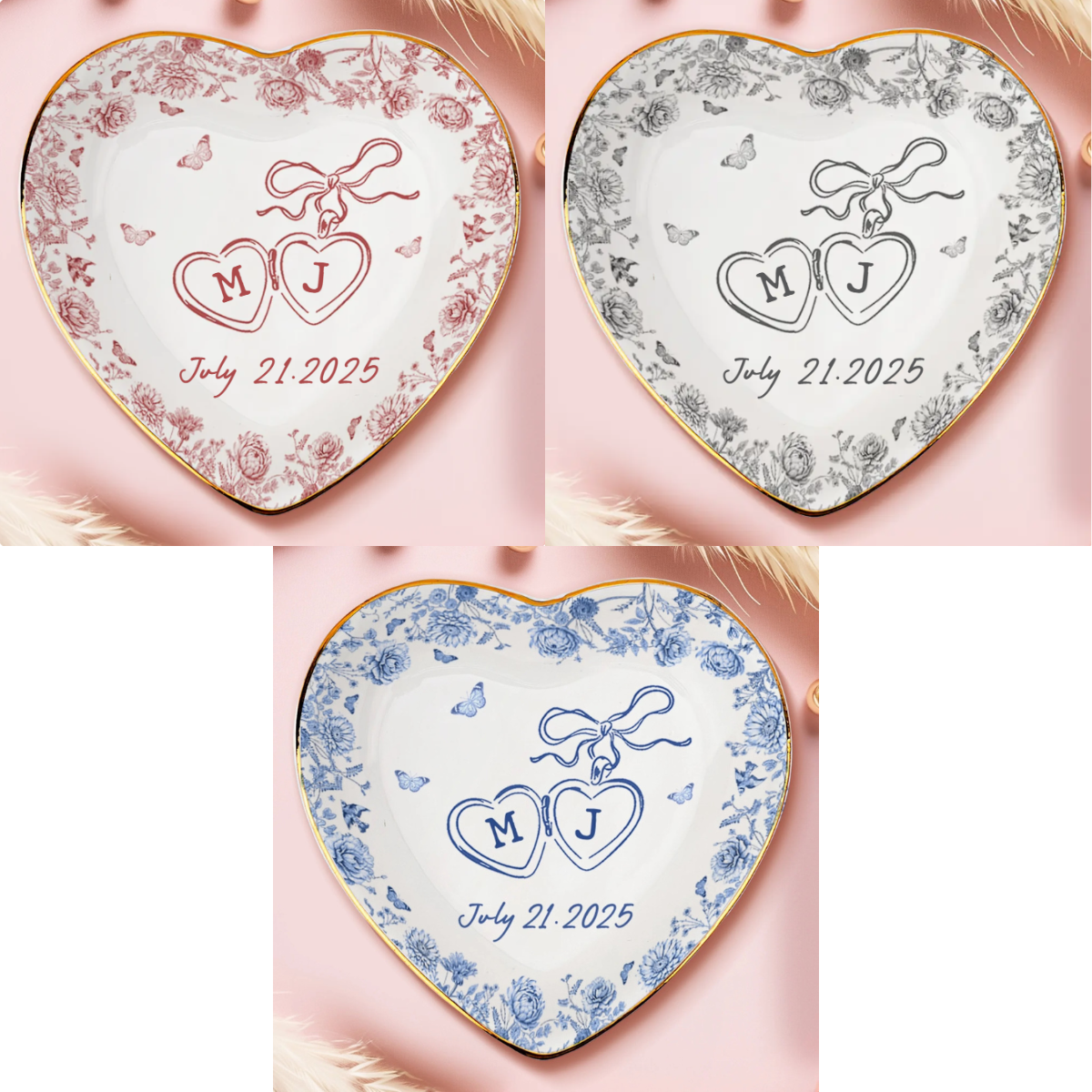 Anniversary Wedding Save The Date - Personalized Jewelry Plate - Gift For Husband & Wife, Gift For Couple, Anniversary Gift, Wedding Gift