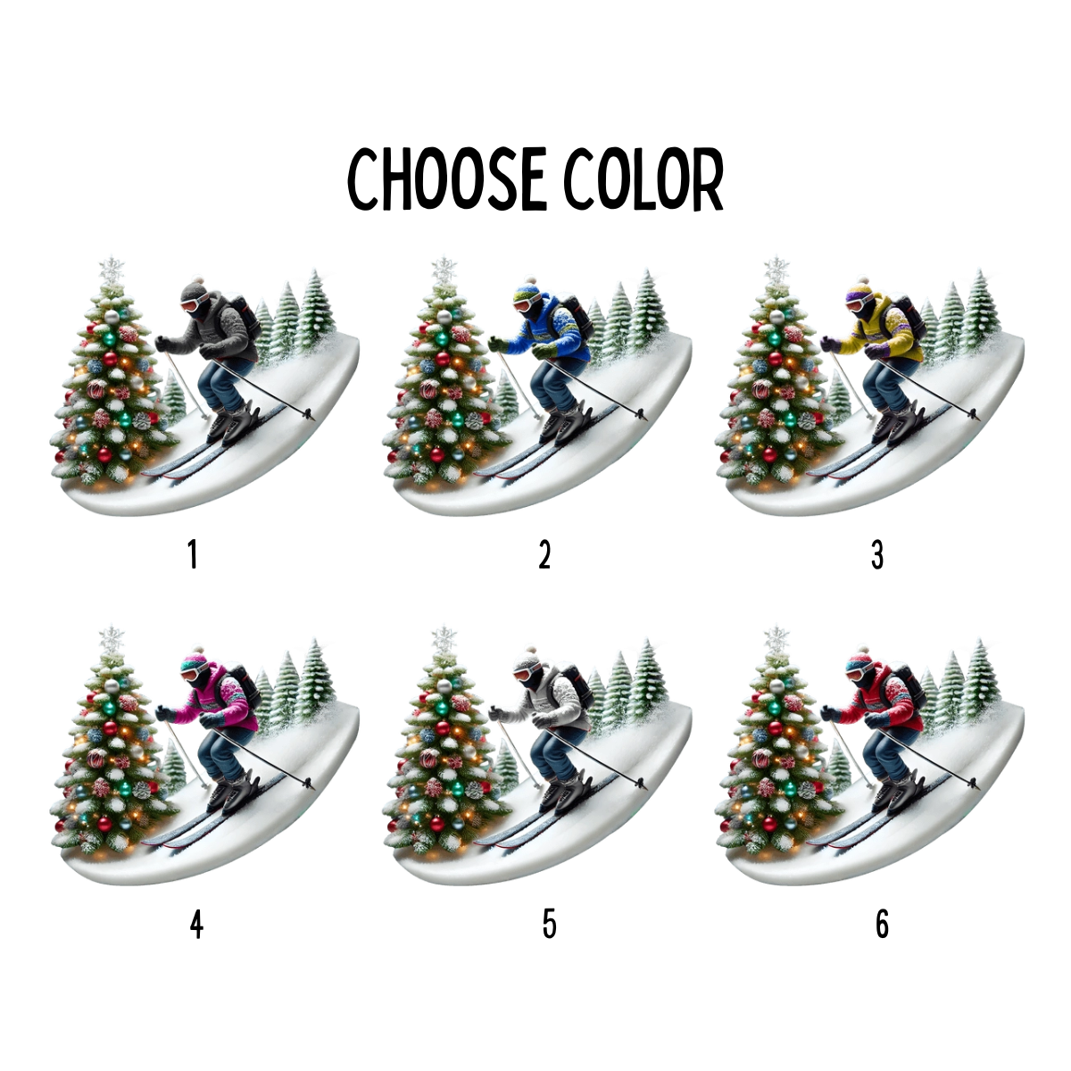 Merry Christmas Skiing Personalized Ornament, Gift For Skiing Lover